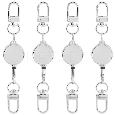 4Pcs Heavy Duty Alloy Retractable Keychain Clasps FIND-SC0016-49P-1