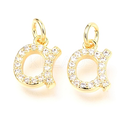 Brass Micro Pave Cubic Zirconia Charms ZIRC-O037-17G-1