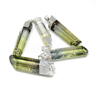 Natural Quartz Crystal Pointed Pendants G-S265-08A-1