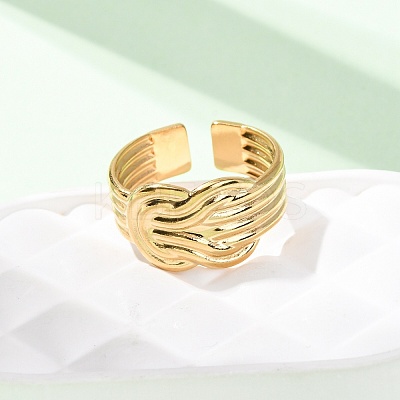 304 Stainless Steel Open Cuff Rings for Women RJEW-K309-09G-1