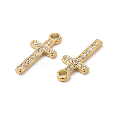 PVD Vacuum Plating 201 Stainless Steel with Rhinestone Pendants STAS-J401-VC1003-1