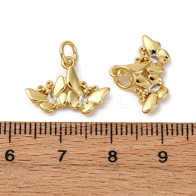 Brass Micro Pave Cubic Zirconia Pendants KK-P308-38G-1