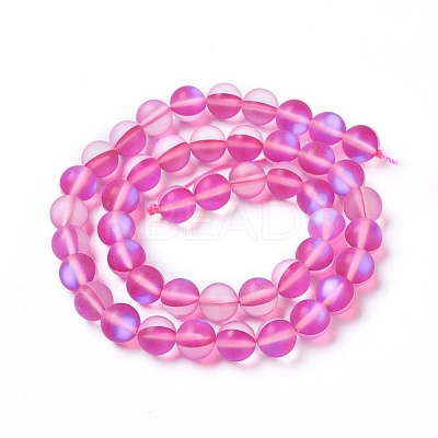 Synthetic Moonstone Beads Strands G-F142-6mm-06-1
