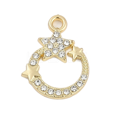 Rack Plating Alloy Micro Pave Rhinestone Pendants FIND-K020-05G-1