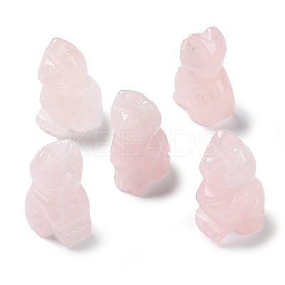 Natural Rose Quartz Carved Healing Figurines G-B062-04E-1
