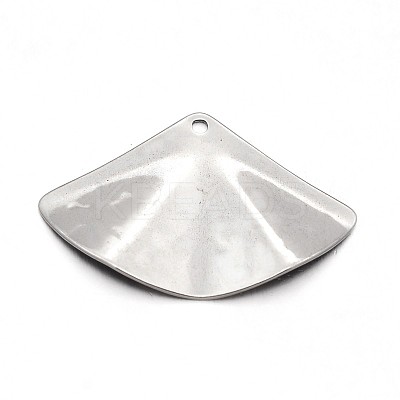 Tarnish Resistant Carved 304 Stainless Steel Fan Pendants LS-STAS-N073-10-1