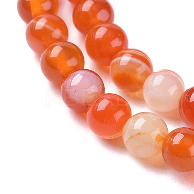 Natural Striped Agate/Banded Agate Beads Strands G-G582-6mm-62-1