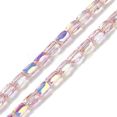 Electroplate Glass Chevron Beads Strands GLAA-Q101-02A-AB08-1