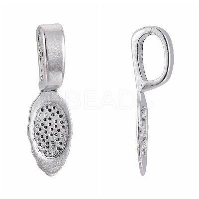 Tibetan Style Alloy Glue-on Flat Pad Bails LF10728Y-NF-1