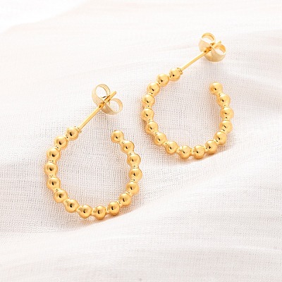 PVD Vacuum Plating 304 Stainless Steel Half Hoop Earrings EJEW-H100-11C-G-1