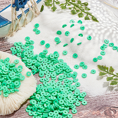 10 Strands Flat Round Handmade Polymer Clay Beads CLAY-PH0001-44G-1