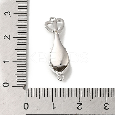 Brass Micro Pave Clear Cubic Zirconia Fold Over Clasps KK-H480-50P-01-1
