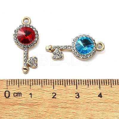 Golden Rack Plating Alloy Rhinestone Pendants PALLOY-F308-13G-1