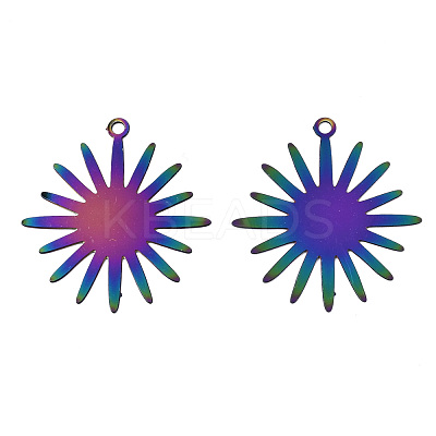Ion Plating(IP) 201 Stainless Steel Filigree Pendants X-STAS-S118-005-1