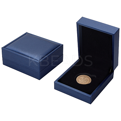 Rectangel PU Imitation Leather Coin Storage Boxes CON-WH0086-102B-02-1