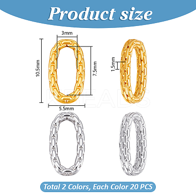 40Pcs 2 Colors Brass Linking Rings KK-PH0012-20-1