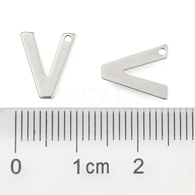 Tarnish Resistant 304 Stainless Steel Letter Charms X-STAS-O072-V-1