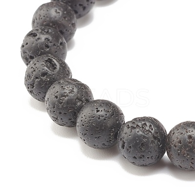 Natural Lava Rock & Opalite & Gemstone Stretch Bracelet BJEW-JB07712-1