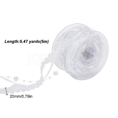 1 Roll Polyester Flower Lace Trims OCOR-HY0001-08A-1