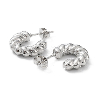 Non-Tarnish 304 Stainless Steel Ring Hoop Earrings EJEW-K243-14P-1