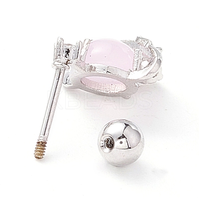 Planet with Star Cubic Zirconia Dangle Stud Earrings LS-EJEW-A065-14P-1
