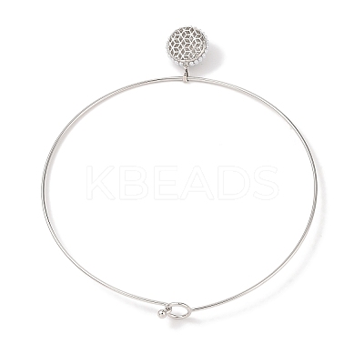 Brass with ABS Imitation Pearl Charm Necklace BJEW-Q350-05D-P-1