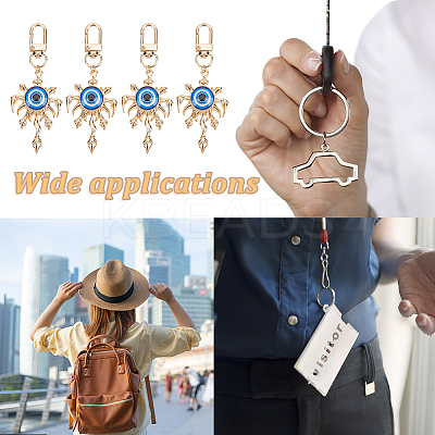 4Pcs Evil Eye Resin Pendant Decorations KEYC-AR0001-26-1