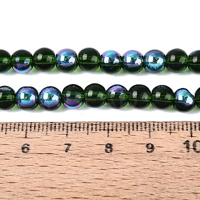 Transparent Electroplate Glass Beads Strands LS-EGLA-Q132-6MM-01A-21-1