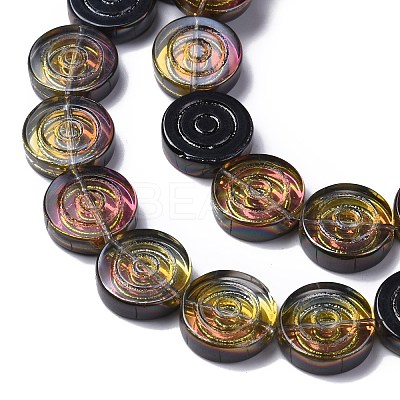 Electroplate Transparent Glass Beads Strands EGLA-L044-K-1