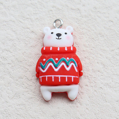 Christmas Theme Opaque Resin Pendants LS-RESI-H034-03B-1