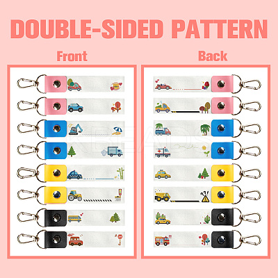PU Leather & Cotton Name Marker Keychain AJEW-WH0514-007-1