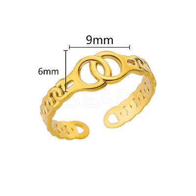 Personality Special-Interest 304 Stainless Steel Cuff Rings for Women FS-WG32BFC-06-1