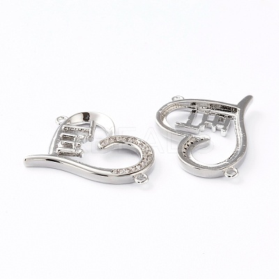 Brass Micro Pave Clear Cubic Zirconia Links ZIRC-J039-09P-1