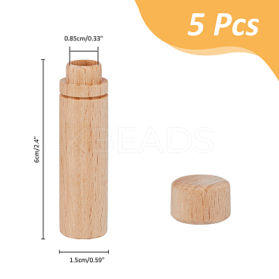 5Pcs Wooden Sewing Needle Holder Storage Case AJEW-FH0004-83-1