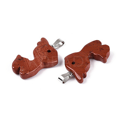 Natural Red Jasper Pendants G-T144-11F-1