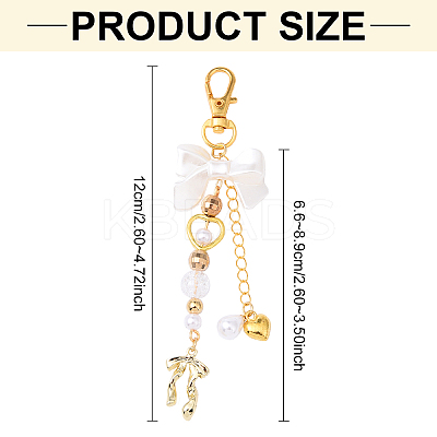 CCB Plastic & Acrylic Imitation Pearl & Alloy Pendant Decorations HJEW-YW00090-02-1