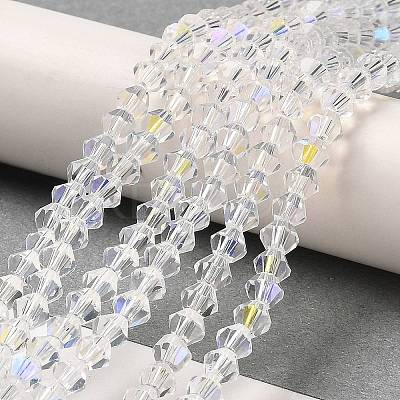 Transparent Electroplate Glass Beads Strands EGLA-A039-T4mm-L13-1