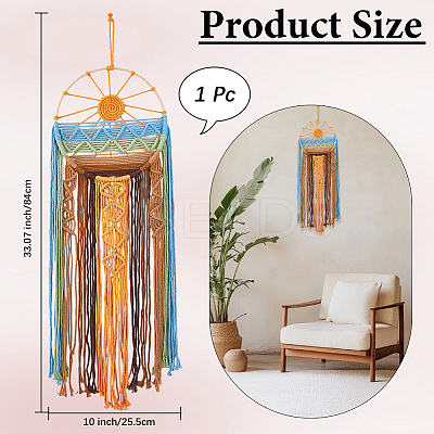 Hand-Woven Polyester Macrames Wall Decorations HJEW-WH20020-003C-1