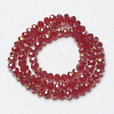 Electroplate Transparent Glass Beads Strands EGLA-A034-T8mm-H13-1