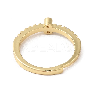 Rack Plating Brass Clear Cubic Zirconia Number 3 Adjustable Rings for Women RJEW-S407-09G-03-1