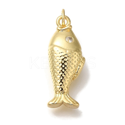 Rack Plating Brass Micro Pave Cubic Zirconia Pendants KK-I720-66G-1