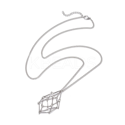 Non-Tarnish Stainless Steel Macrame Pouch Empty Stone Holder for Necklace Makings NJEW-JN04821-01-1