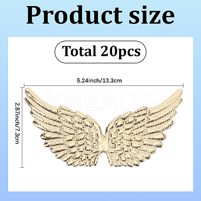 20Pcs Cloth Angel Wings AJEW-GF0012-62A-1