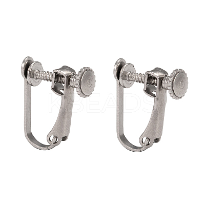Tarnish Resistant 304 Stainless Steel Clip-on Earring Settings X-STAS-Q227-01-1