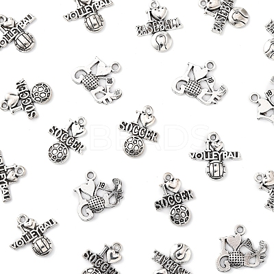 60Pcs 4 Styles Tibetan Style Zinc Alloy Pendants TIBEP-FS0001-35-1