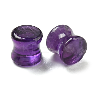 Natural Amethyst Ear Gauges Flesh Tunnels Plugs EJEW-P293-02A-1