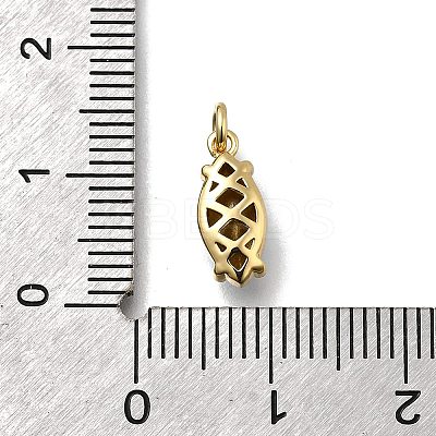 Horse Eye Brass with Glass Charms KK-G525-04G-02-1