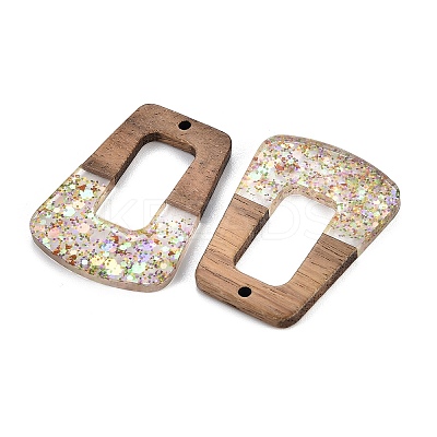 Epoxy Resin & Walnut Wood Pendants RESI-T057-13B-1