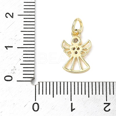 Brass Micro Pave Cubic Zirconia Charms X-ZIRC-I356-40G-1