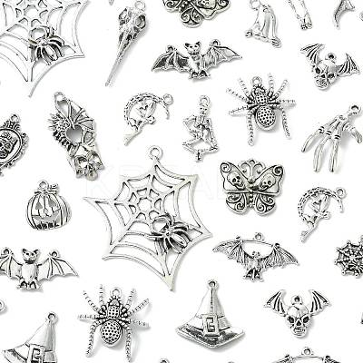 Halloween 40Pcs 20 Styles Tibetan Style Alloy Pendants FIND-FS0004-69-1